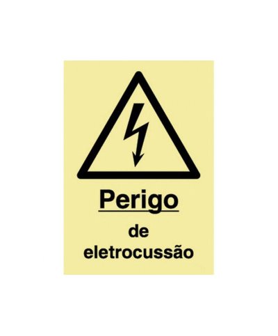 Placa perigo de eletrocussão 100x150