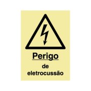 Placa perigo de eletrocussão 100x150