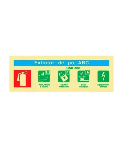 Sinal extintor po ABC 24x8.5cm
