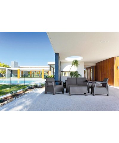 Conjunto Lounge de jardim Grafite (4 lugares)