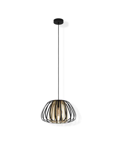 Suspensao aco pt/ouro encinitos 1XE27 40W Ø38cmx110cm