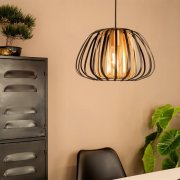 Suspensao aco pt/ouro encinitos 1XE27 40W Ø38cmx110cm