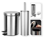 Conjunto wc em aco inoxidavel balde + piacaba