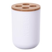 Copo para escova de dentes branco c/ bambu