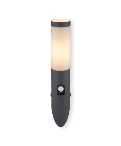Aplique ext. steel antracite IP44 1xE27 c/ sensor de mov.