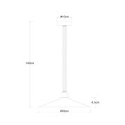 Suspensao diana 1XE27 Ø35cmx120cm 60W