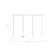 Suspensao diana 4XE27 112.5cmxØ22cmx170cm 60W