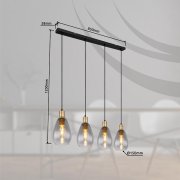 Suspensao fanni 4XE27 90cmxØ15cmx120cm 40W