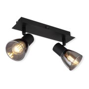 Regua claude 2XE14 alum/vidro preto 40W