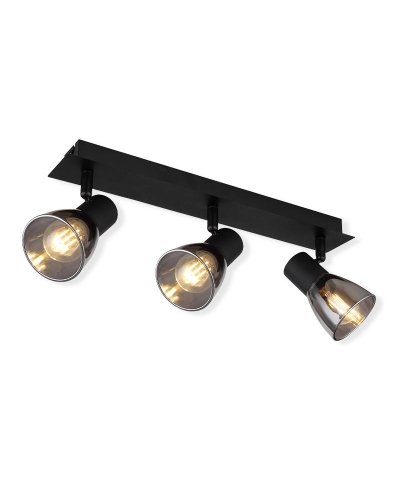 Regua claude 3XE14 alum/vidro preto 40W