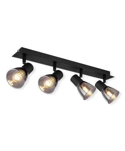 Regua claude 4XE14 alum/vidro preto 40W