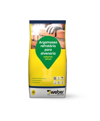 Argamassa refratária para montagem de alvenarias Weber Tec Refract Cinza 5 Kg