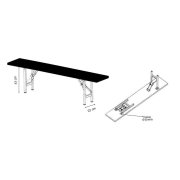 Par pernas de banco 23x43cm cinza