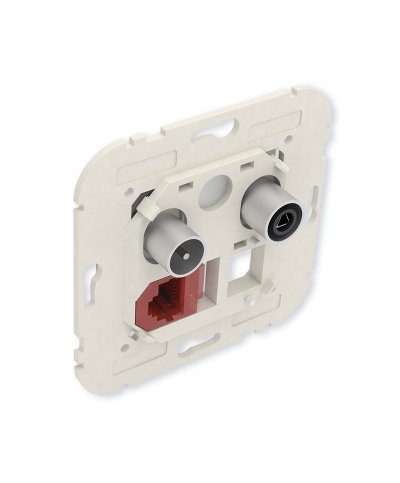 Tomada mista Efapel R-TV RJ45 UTP+FO 21535