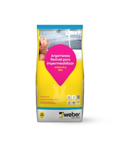 Argamassa monocomponente flexível de impermeabilização WeberDry 824