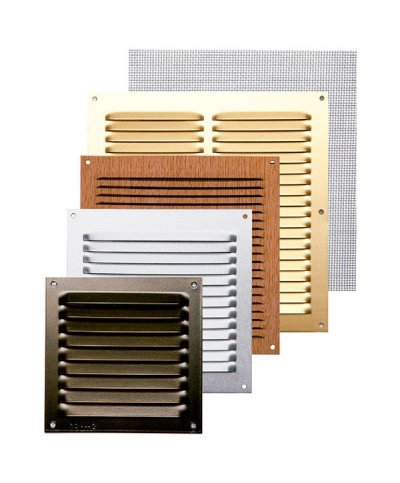 Grelha aluminio com rede 0,8 branco lacado 10x10