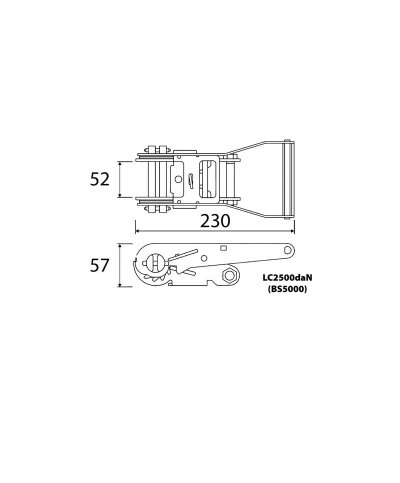 Roquete 50mm c/cinta de 10mt c/gancho aberto 0905008