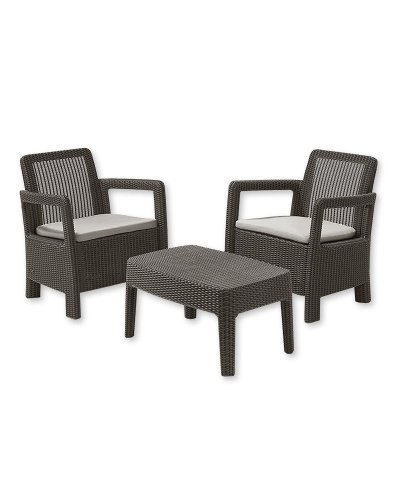 Conjunto Jardim Balcony Castanho com Mesa + 2 Cadeiras | Casa Alves