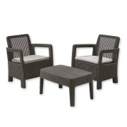 Conjunto Jardim Balcony Castanho com Mesa + 2 Cadeiras | Casa Alves