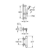 Conj. duche termostatico Grohe Grohtherme 1000 34820004