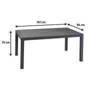 Mesa de refeição Melody Grafite 161x95x75