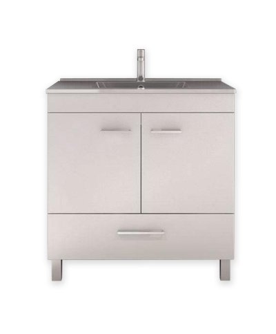 Conj. movel + lavatorio ceramica 60 Moovlux New Fafe branco