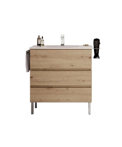 Conjunto Móvel de 3 gavetas com lavatório cerâmico