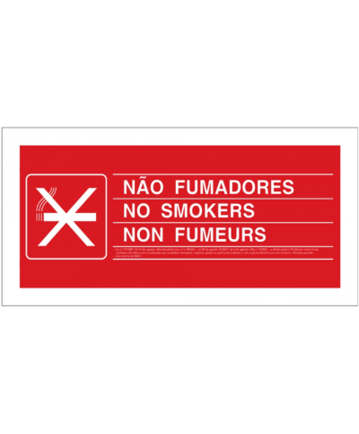 Placa zona nao fumadores 20x7cm