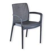 Cadeira de Resina Bali Cinza | Casa Alves