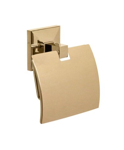 Porta-rolos dourado casa de banho