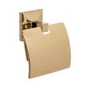 Porta-rolos dourado casa de banho