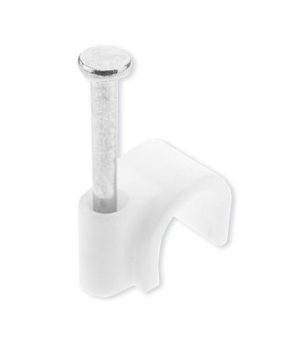 Pack 100 abracadeiras c/prego para cabo plano 6,2mm