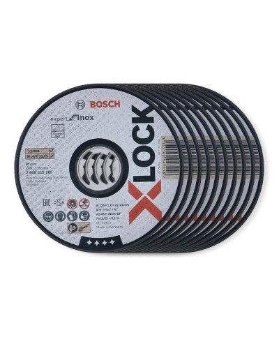 Disco de corte Bosch standard X-Lock inox 115x1mm (10 uni)