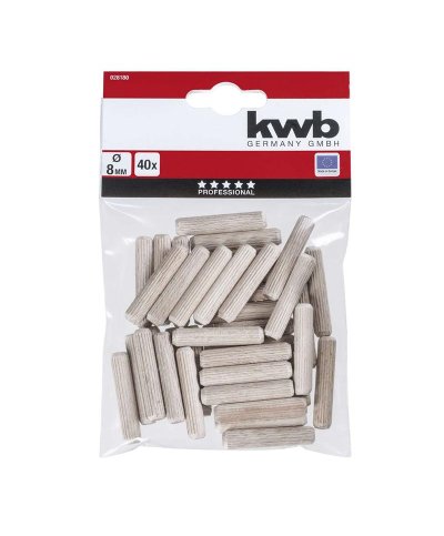 Espigas estriadas 8mm 40 unids | Casa Alves