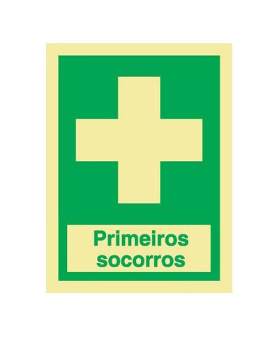 Sinal primeiros socorros 15x20cm