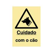Sinal cuidado cao 15x20cm
