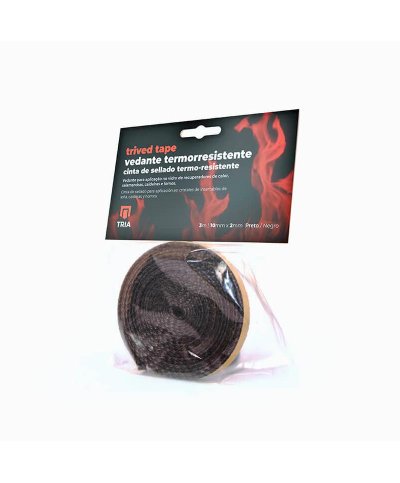 Vedante p/vidros de recuperadores Trived tape 10x2mm preto