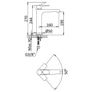 Monoc Bruma lavatorio Nautic cano alto 1812101CR