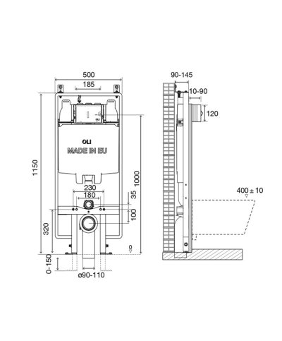 Estrutura Sanita Suspensa OLI 74 PLUS S90 Sanitarblock | Casa Alves