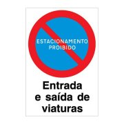 Sinal entrada saida viaturas 40x60cm