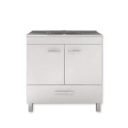 Conj.movel + lavatorio ceramica 80 Moovlux New Fafe branco