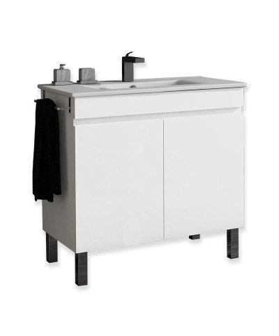 Conjunto movel + lavatorio Luup branco 60cm