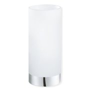 Candeeiro de mesa vidro branco damasco 1X60W E27 Ø10cmx21cm
