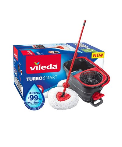 Sistema Turbo Smart Esfregona Microfibras e Balde com pedal