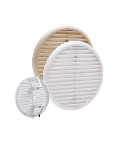 Grelha encastrar + clipsar D-12,5-16 cm ABS branco + rede