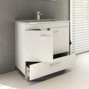 Conj. movel + lavatorio ceramica 60 Moovlux New Fafe branco