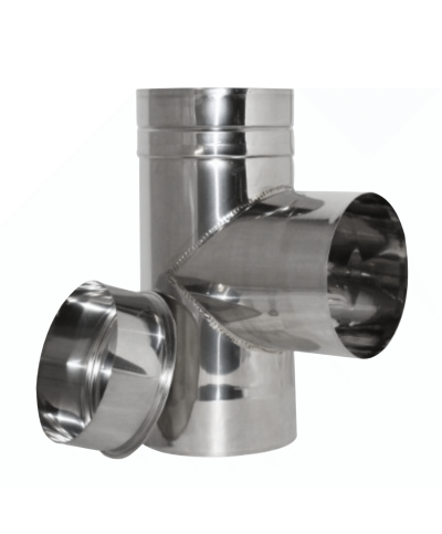 Te com tampo inox 80 mm