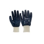 Luva nitrilio azul punho malha nº9 2190