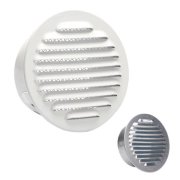 Grelha encastrar tubo D-10 cm aluminio branco + rede