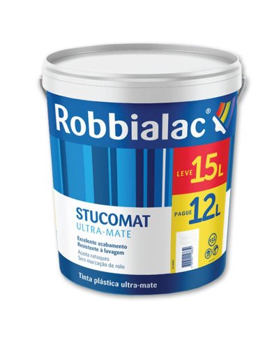Tinta Robbialac Stucomat Branco 15L | Casa Alves